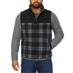 Pendleton Men's Black and Gray Checkered Vest NWT